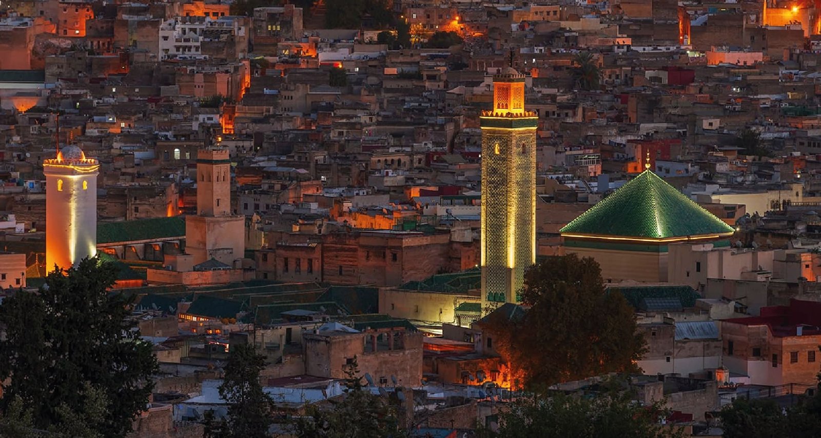 Médina de Marrakech au crépuscule